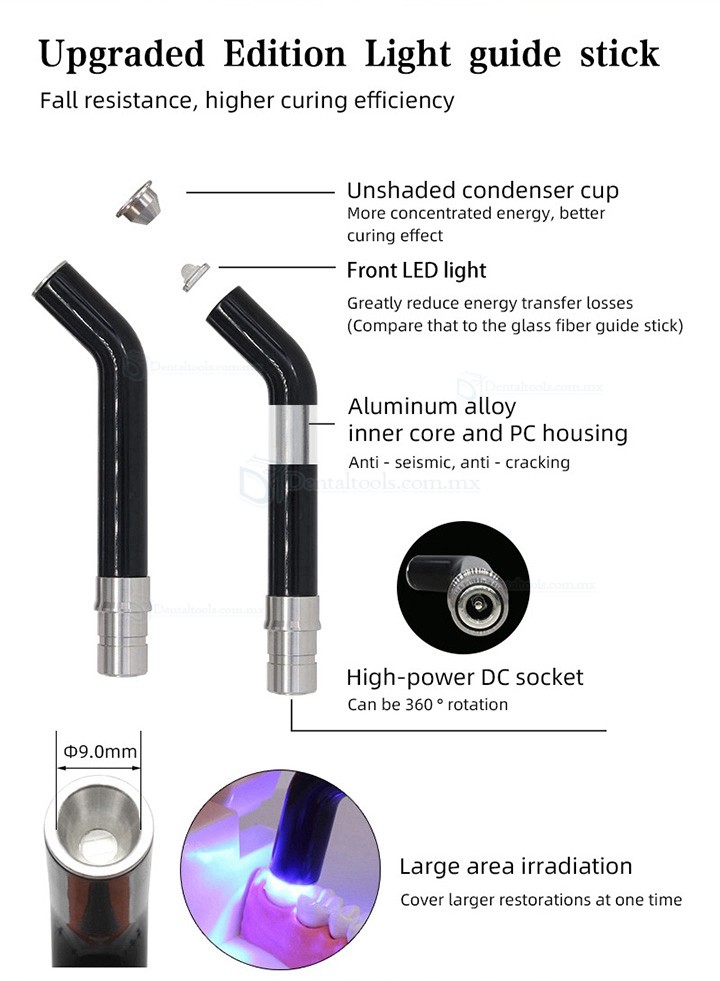 5W Lampara Fotocurado LED con cable dental 1500 mw/cm2 de alta intensidad LY-A180B